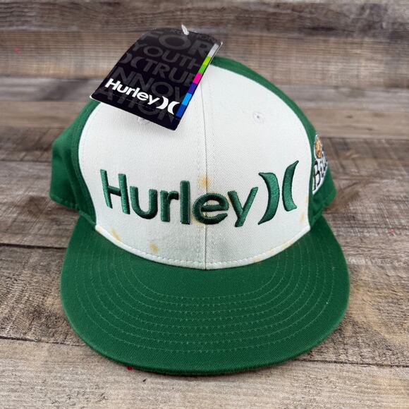 Hurley Green Snapback Hat Beavers Cap Adjustable - Picture 1 of 16
